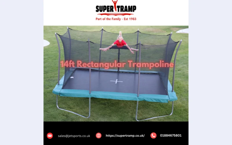 14ft Rectangular Trampoline - Pro-Level Bounce