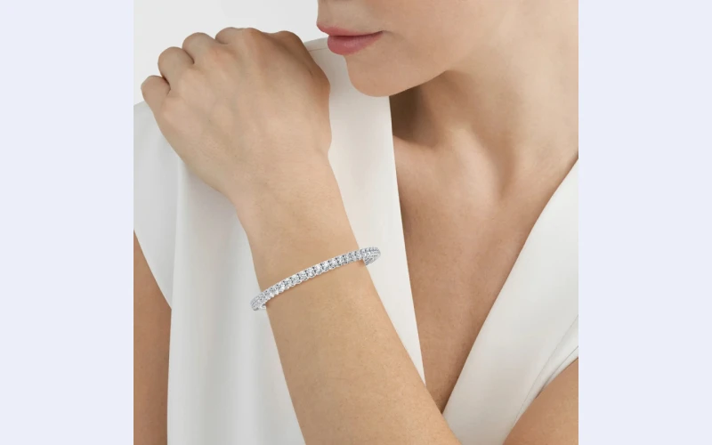 2.70 ct Natural Round Diamond Tennis Bracelet in 9K White Gold