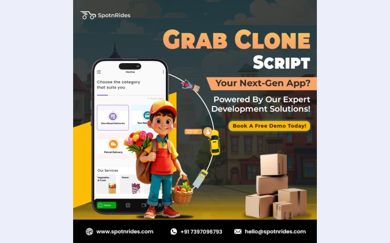 Kickstart Your Grab Clone App Development Journey with SpotnRides